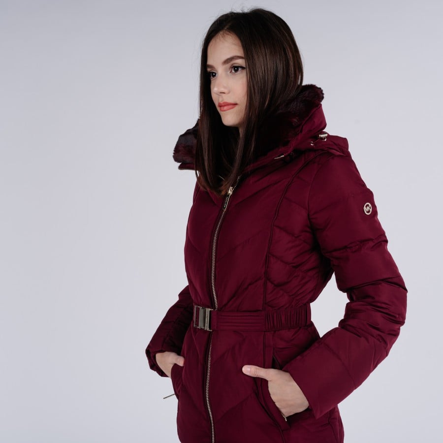 Michael Kors Jacket - Fitted Heavy Down Puffer Red