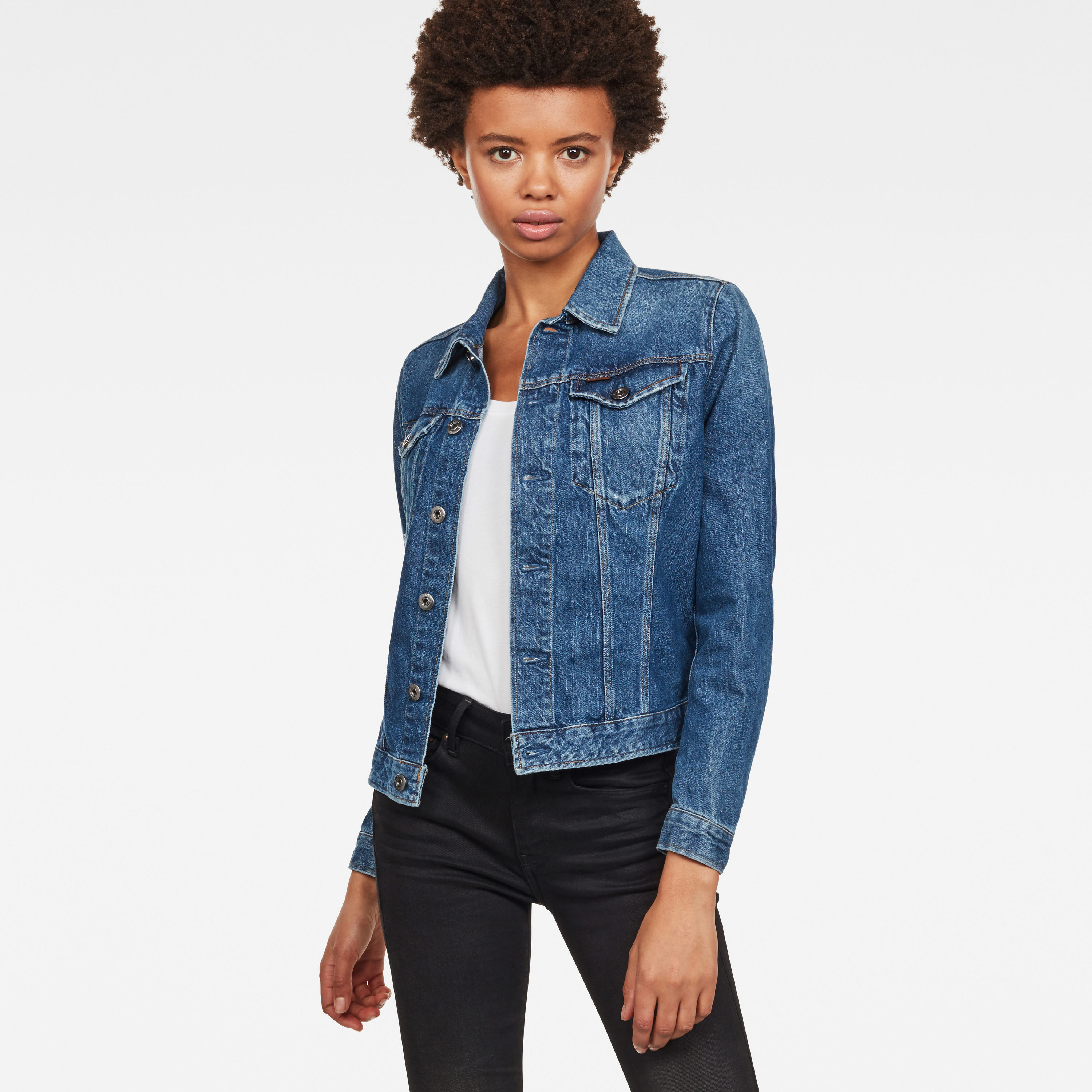 G-STAR Jacket - 3301 Fringe Slim Jkt wmn blue