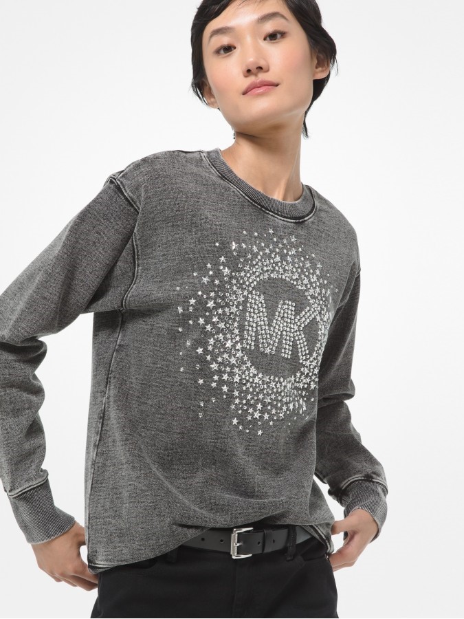 Michael Kors Sweatshirt - ACID WSH MK STAR STUD grey