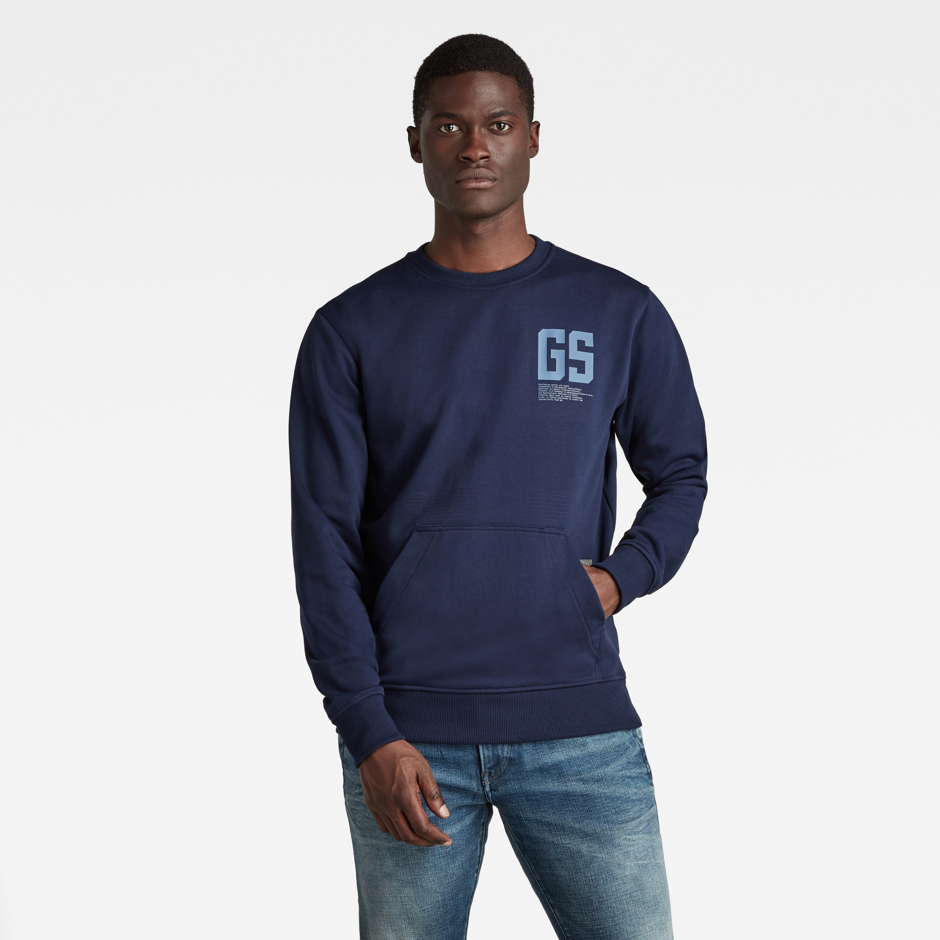 G-STAR Sweatshirt - Stitch Pocket R Sw Blue