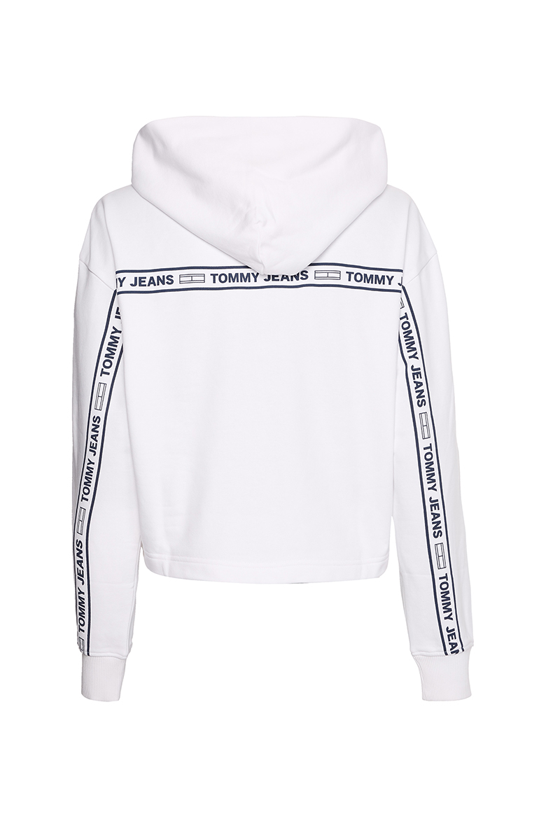 Tommy Jeans Sweatshirt - TJW BXY CROP TAPING HOODIE white