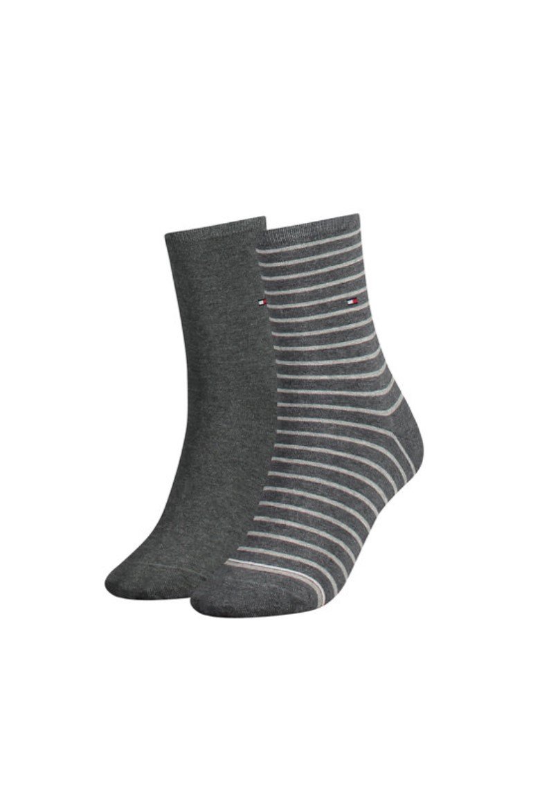 Tommy Hilfiger Socks - TH WOMEN SMALL STRIPE 2P grey