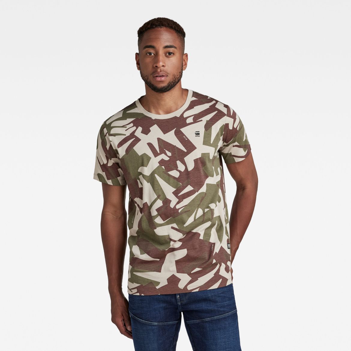T-shirt - G-star RAW Camo ao r t beige