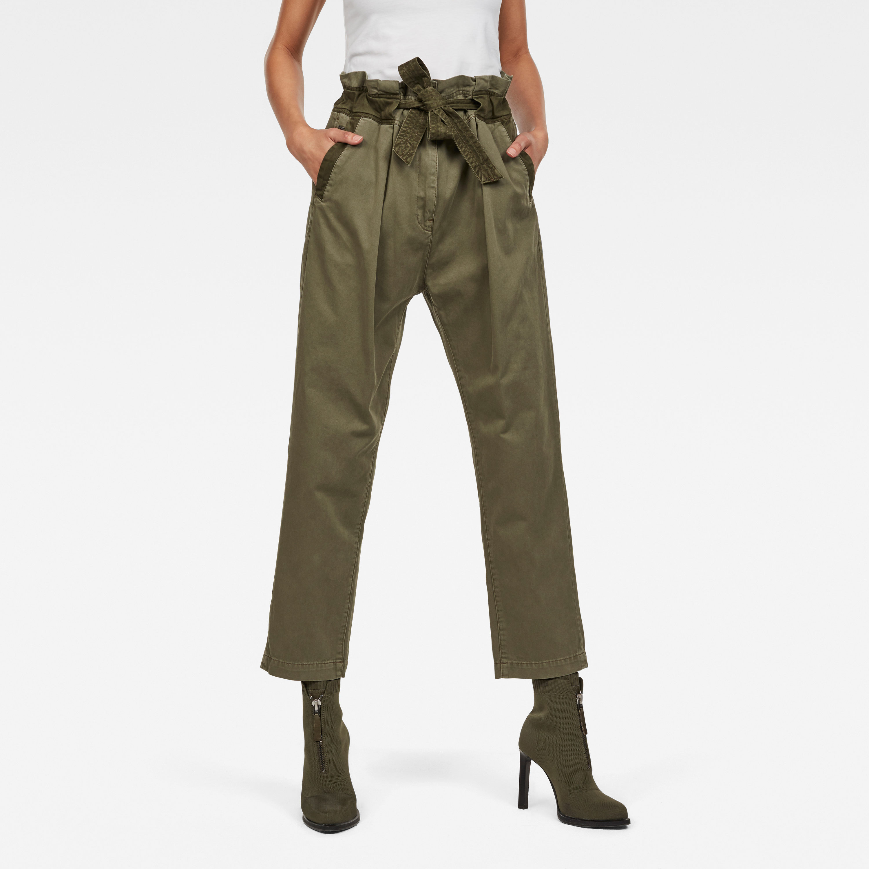 G-STAR Pants - Bronson Army Paperbag Wmn Green