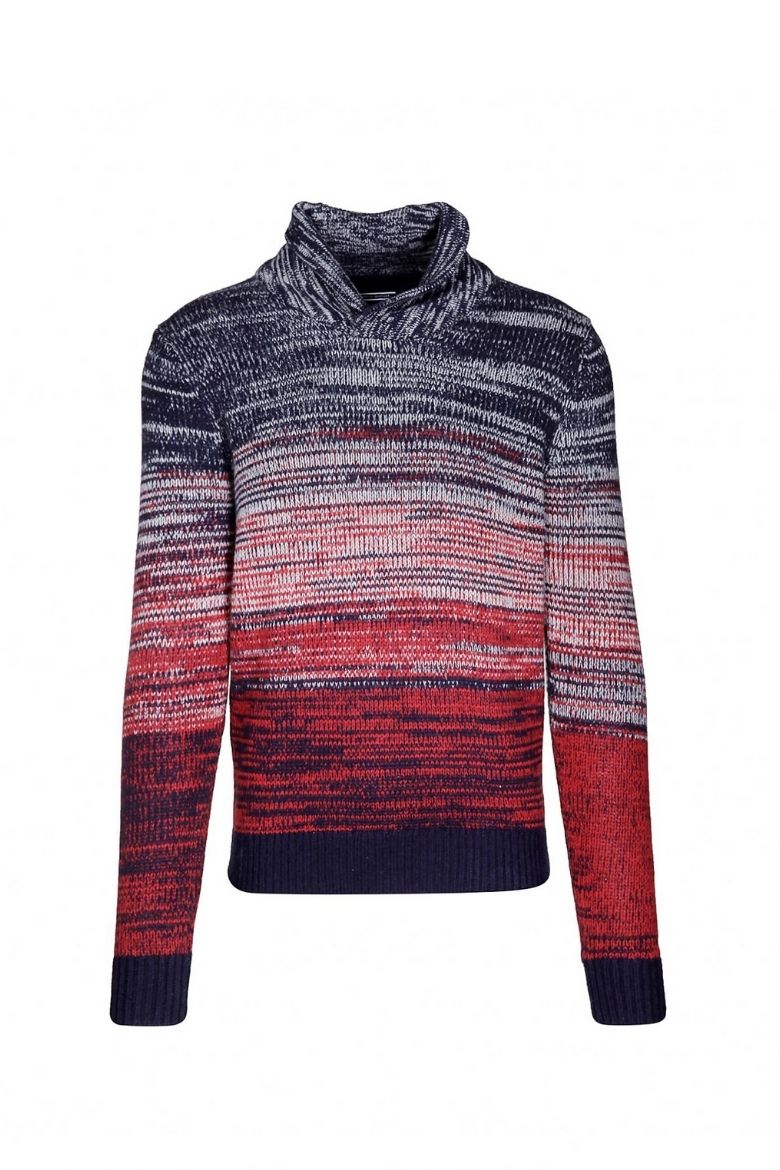 Tommy Hilfiger Sweater - ETON SHAWL-NK CF dark blue-red