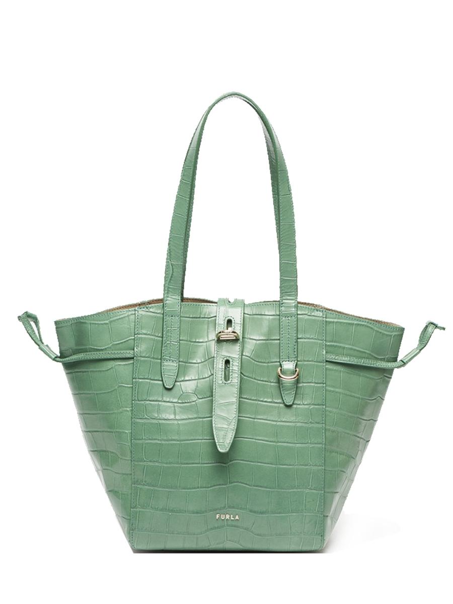 Handbag - FURLA NET M TOTE green