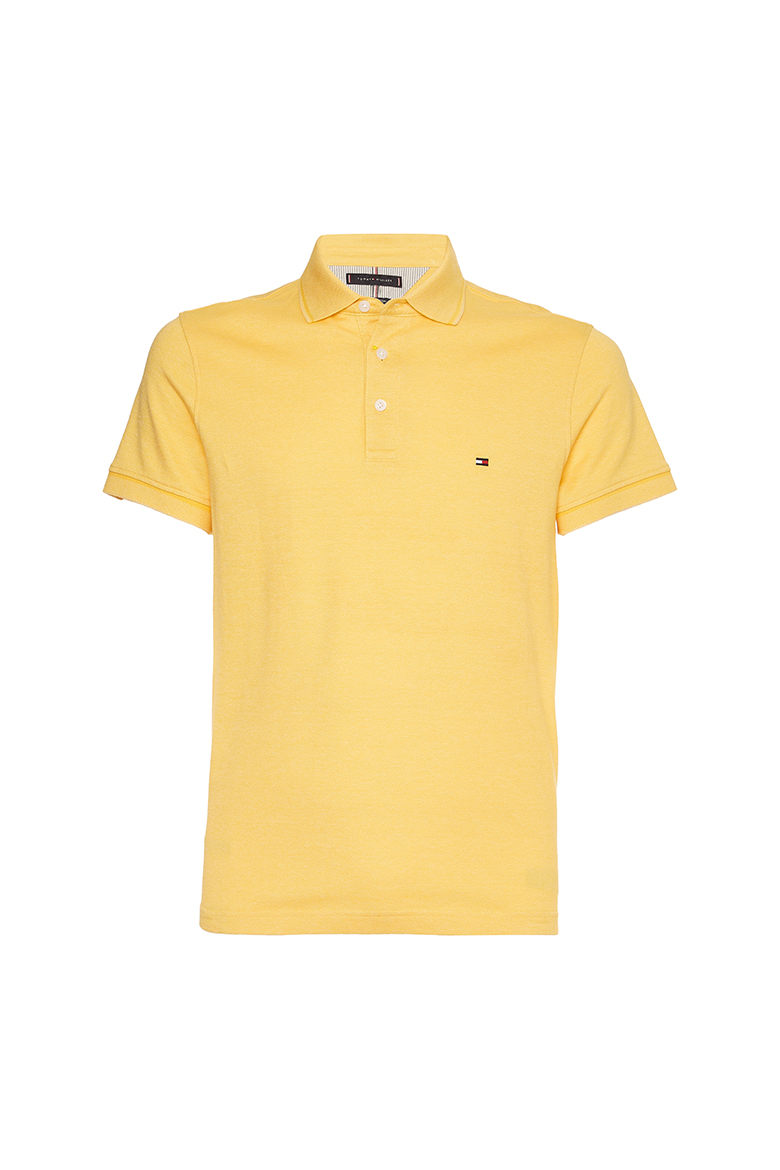 Tommy Hilfiger Polo Shirt - MOULINE TIPPED SLIM POLO Yellow