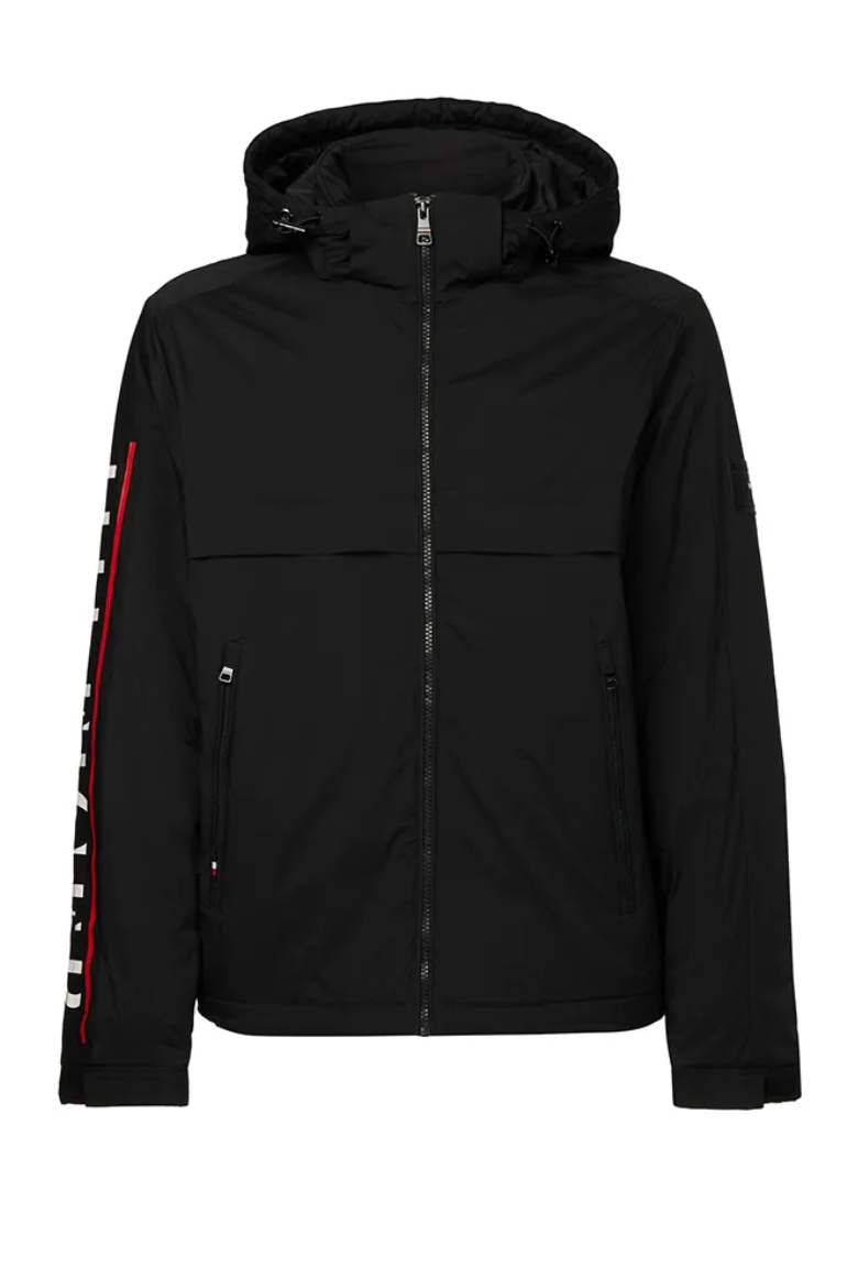 Tommy Hilfiger Jacket - REMOVABLE HOODED LARGE PRINT JKT Black