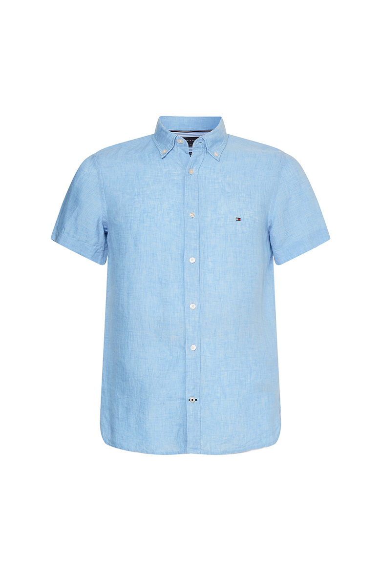 Tommy Hilfiger Shirt - PIGMENT DYED LI SF SHIRT S/S blue