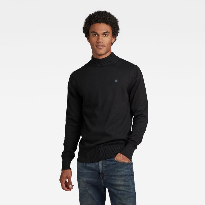 G-STAR Sweater - Premium core mock knit black