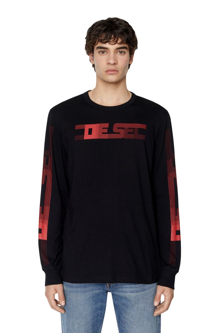 Diesel Tričko - T-JUST-LS-E5 T-SHIRT čierne