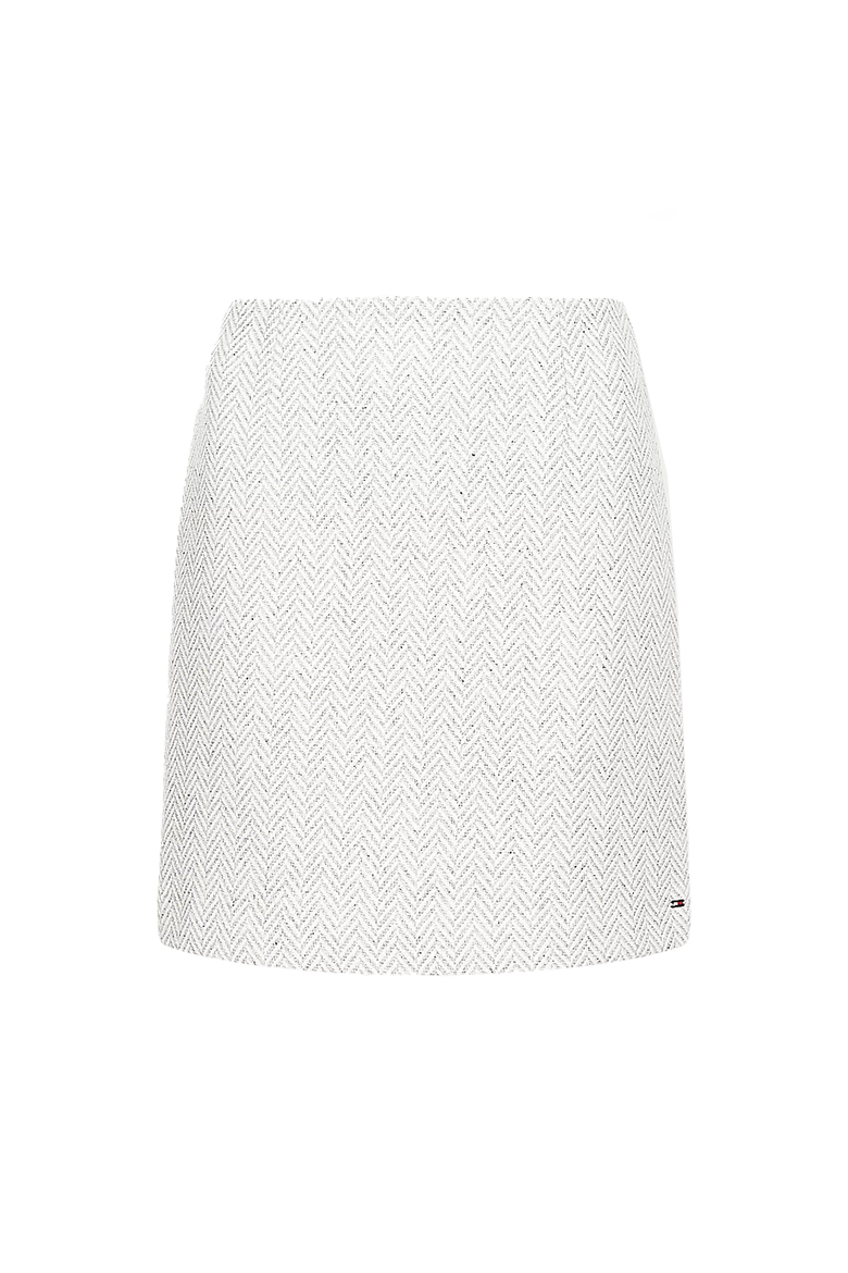 Tommy Hilfiger Skirt - WOOL BLEND HERRINGB SHORT SKIRT Grey