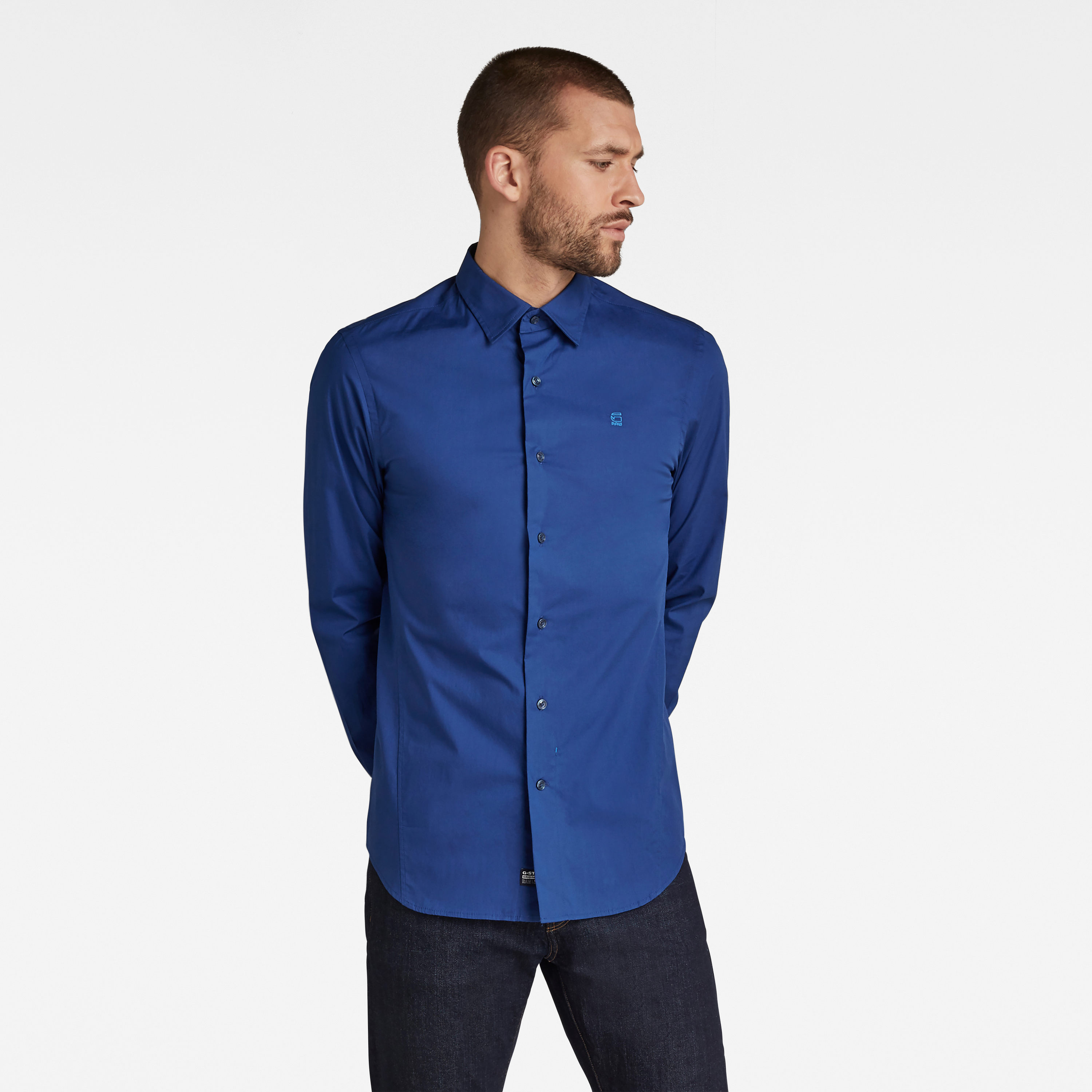 G-STAR Shirt - Dressed Super Slim Shirt Ls Blue