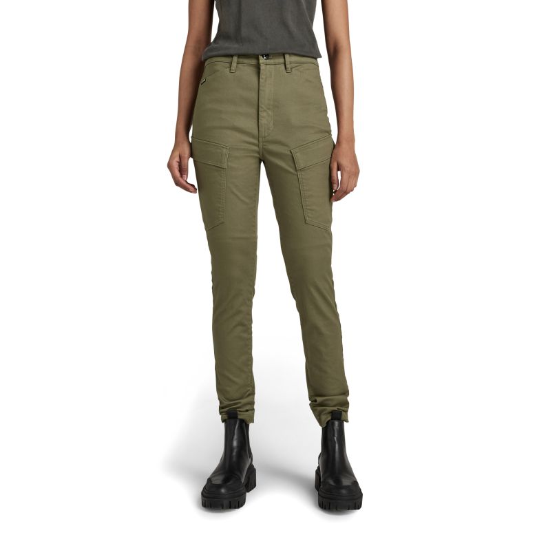 G-STAR Pants - Kafey Cargo Ultra High Skinny Wmn Green