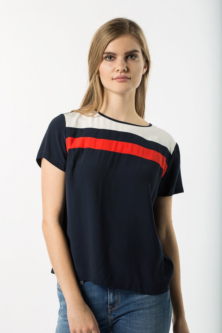 T-shirt - TOMMY HILFIGER JOSIE TOP SS Blue