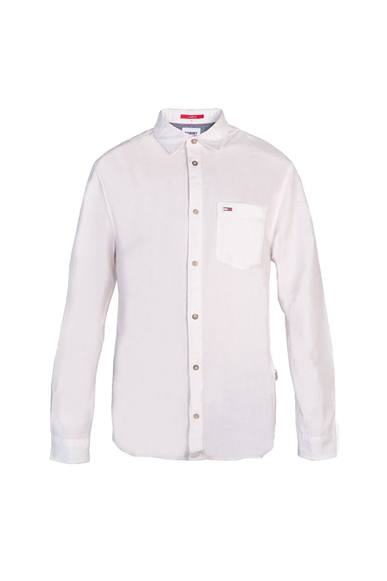 Tommy Jeans Shirt - TJM SOLID FLANNEL SH white