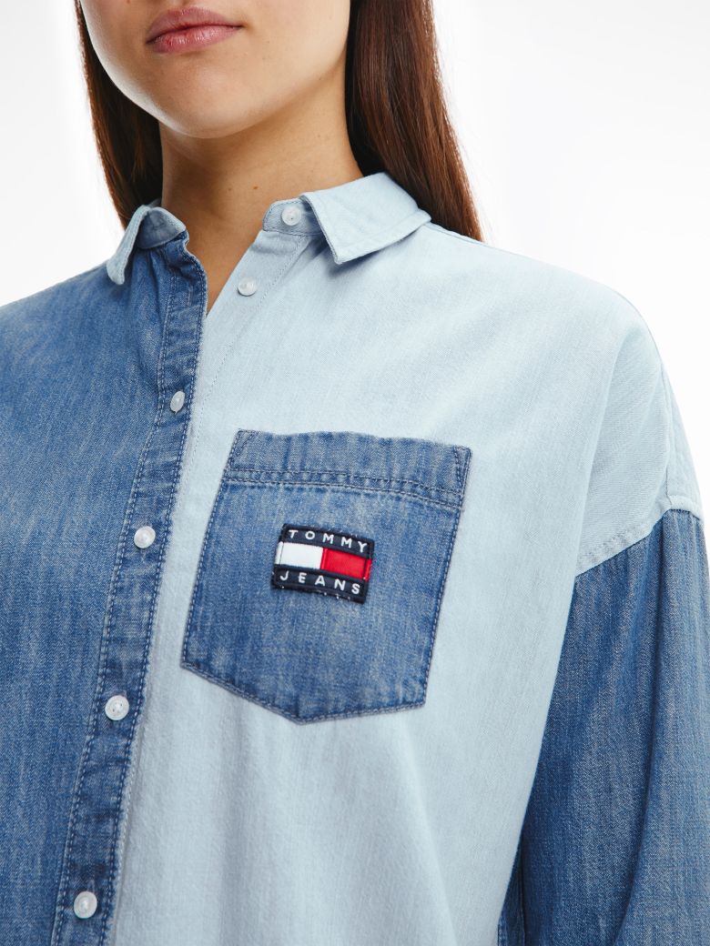 Tommy Jeans Dress - TJW ARCHIVE DENIM SHIRT DRESS blue