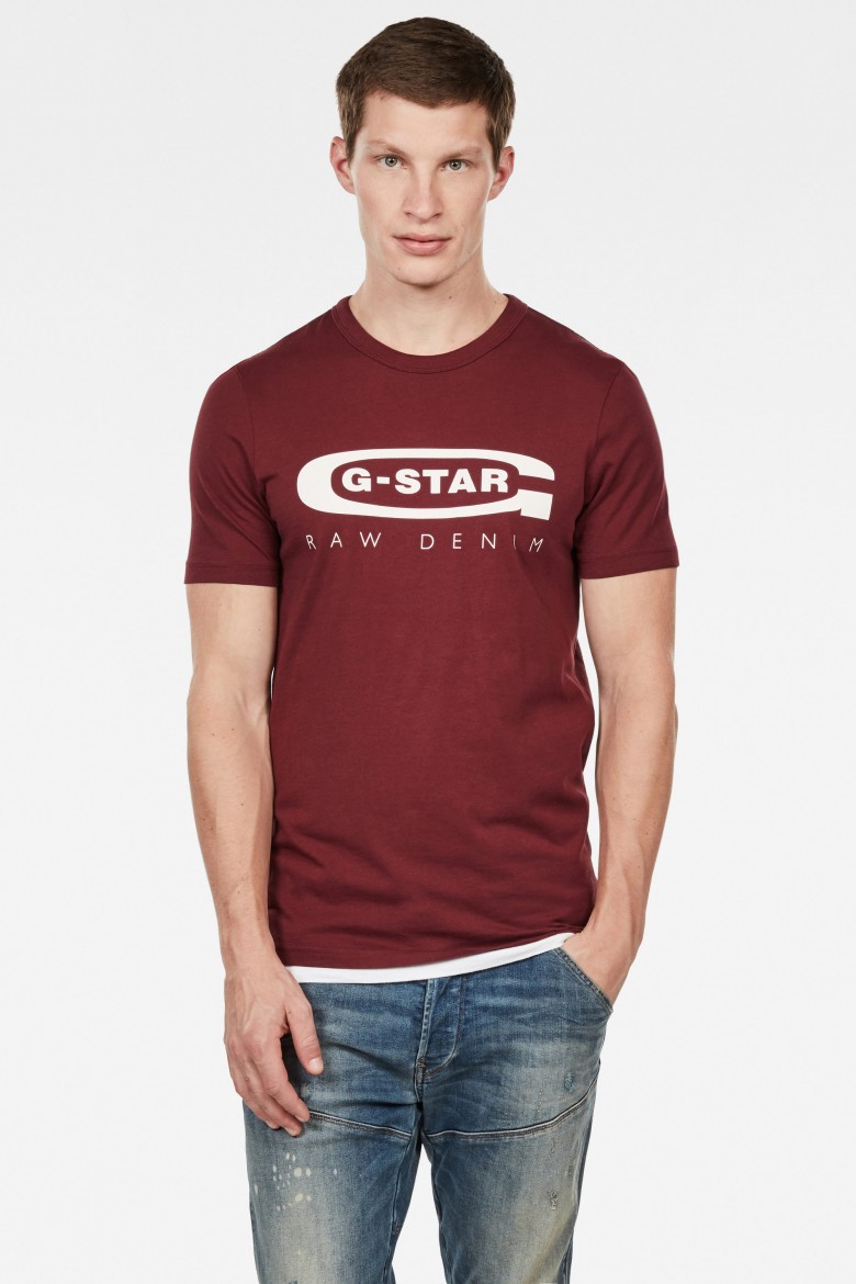 G-STAR T-Shirt - Graphic 4 Slim R T Ss Burgundy Red