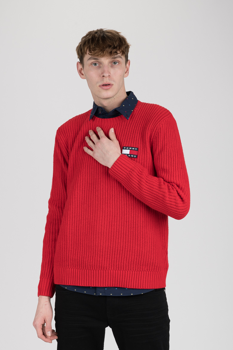 Tommy Jeans Sweater - TJM TOMMY BADGE SWEATER red
