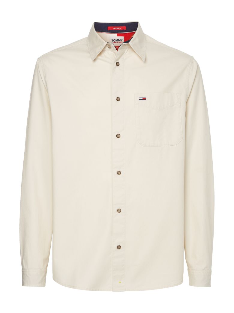 Tommy Jeans Shirt - TJM NOVEL COLLEGIATE SHIRT White