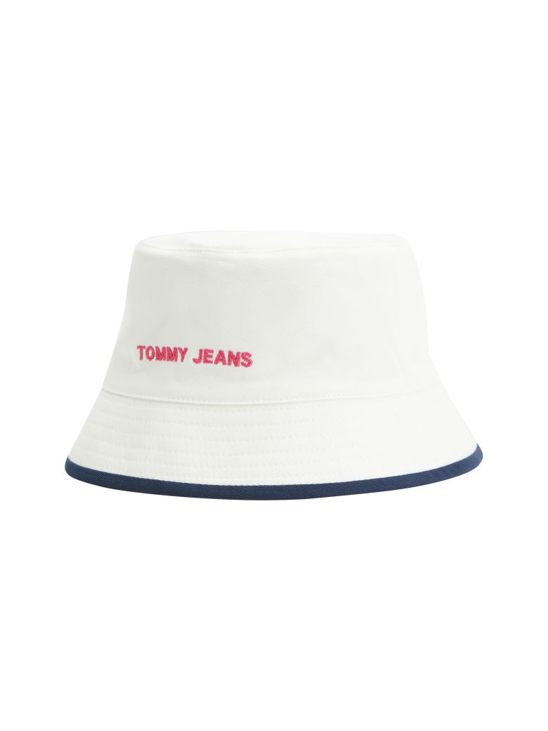 Tommy Jeans Klobúk - TJW ITEM REVERSIBLE BUCKET HAT biely