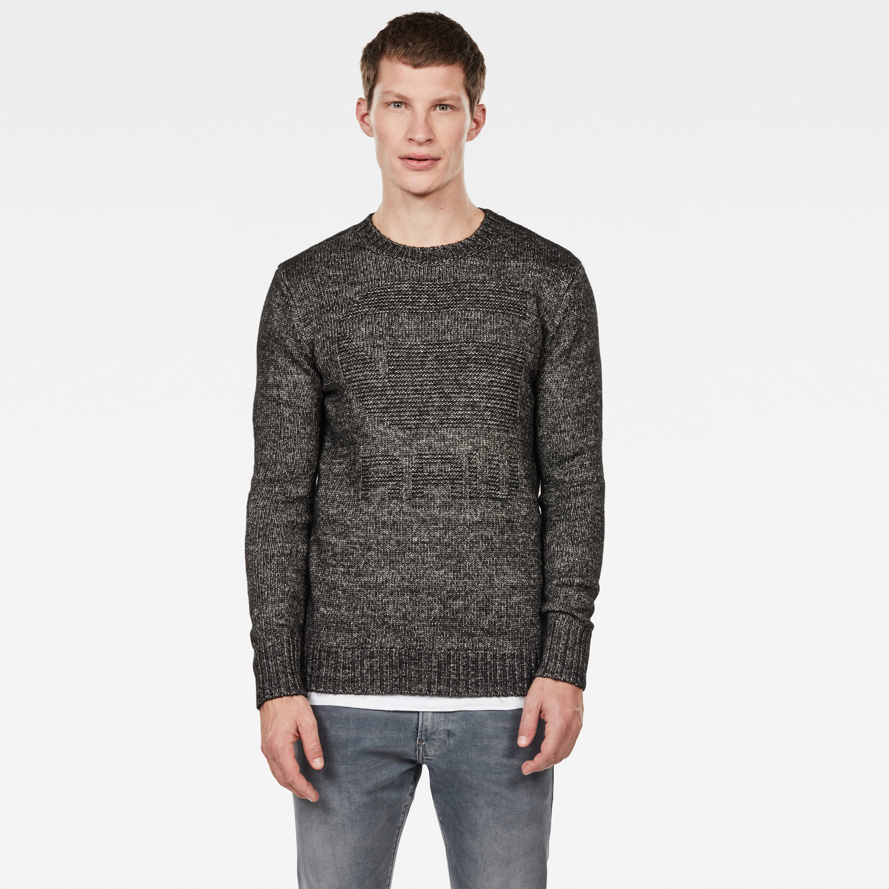 G-STAR Sweater - Mongram r knit l\s black and white