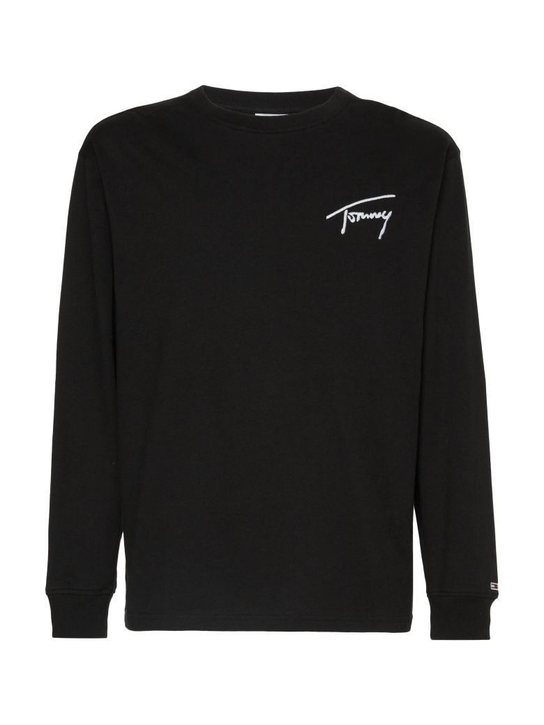 Tommy Jeans Tričko - TJM TOMMY SIGNATURE LS TEE čierne