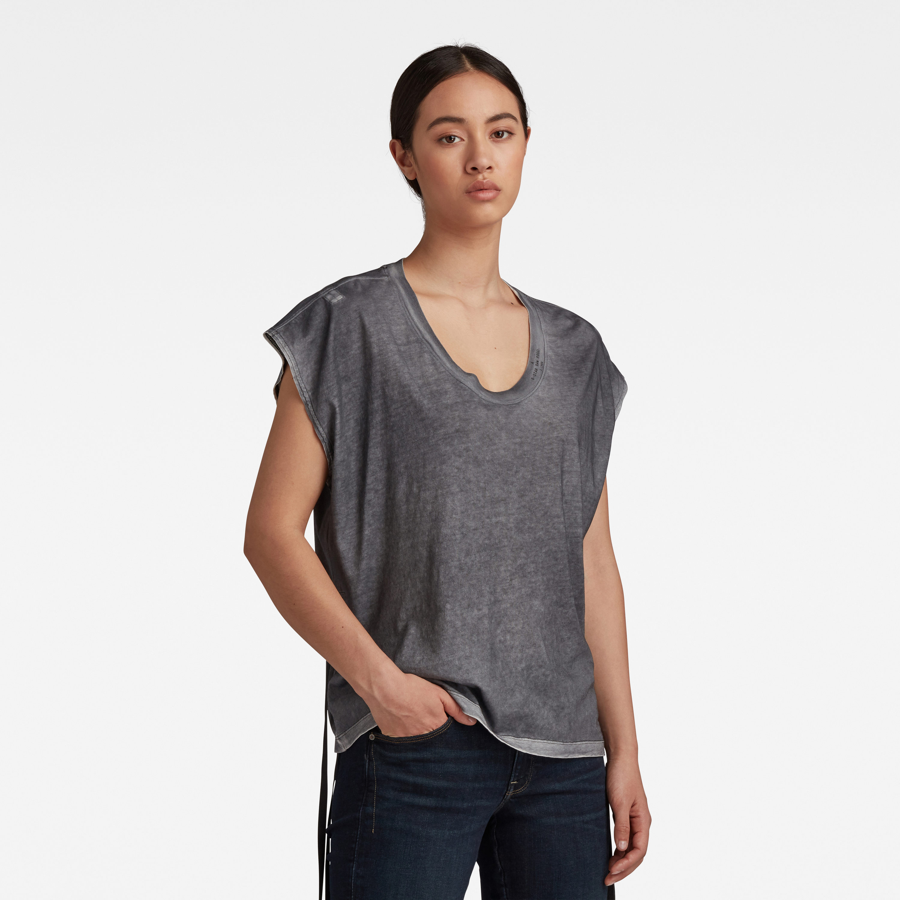 G-STAR T-shirt - Adjustable top sprayed grey