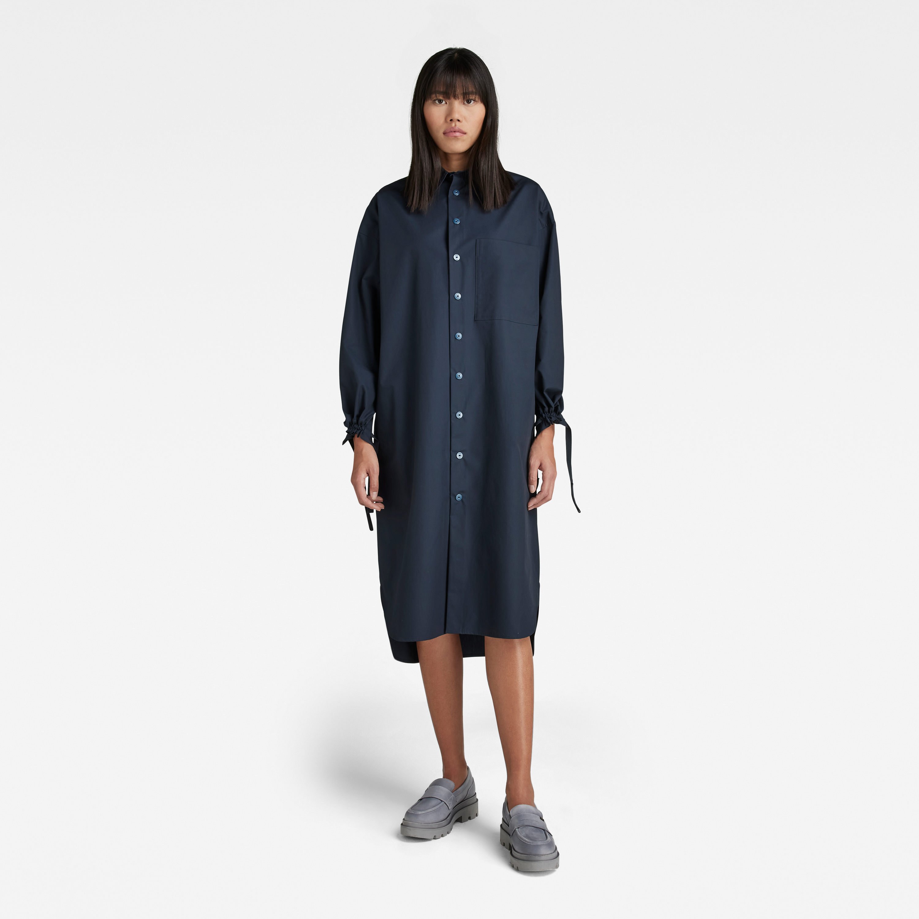 G-STAR Dress - Long shirt dress l\s wmn blue