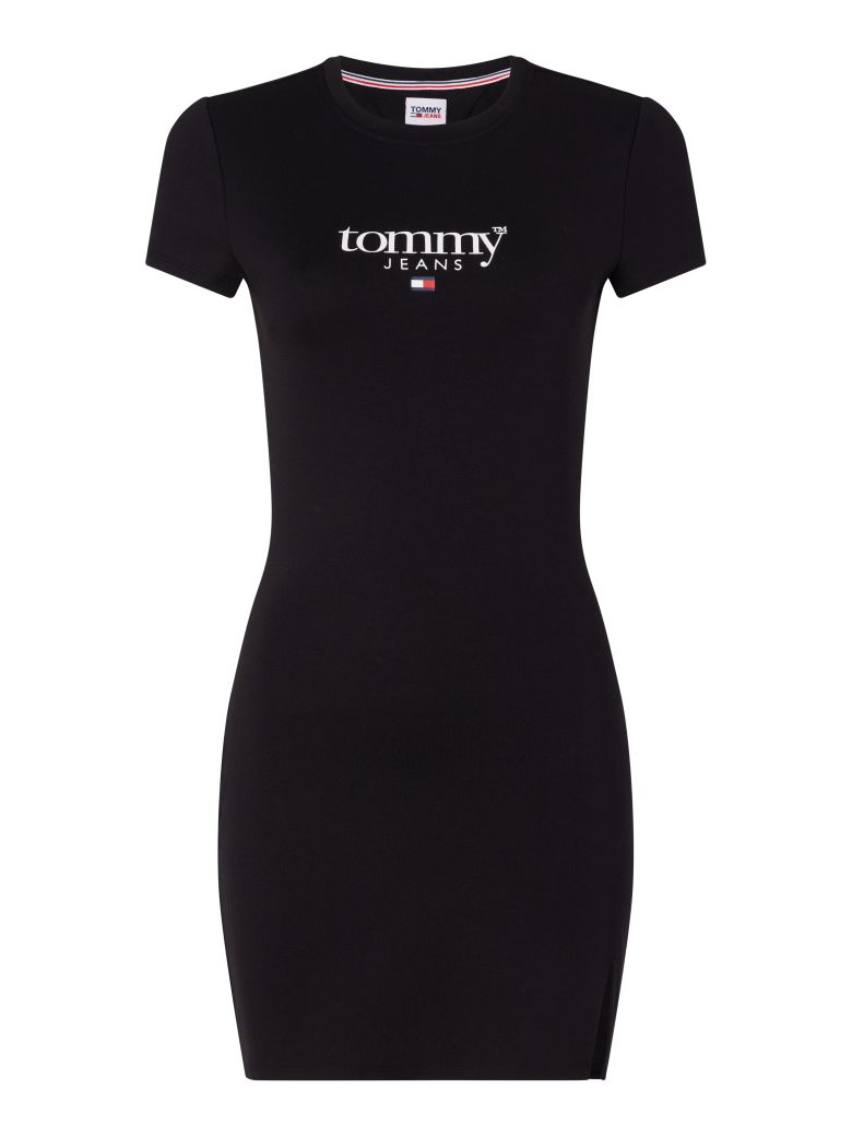 Tommy Jeans Dress - TJW ESS LOGO 1 BODYCON DRESS black