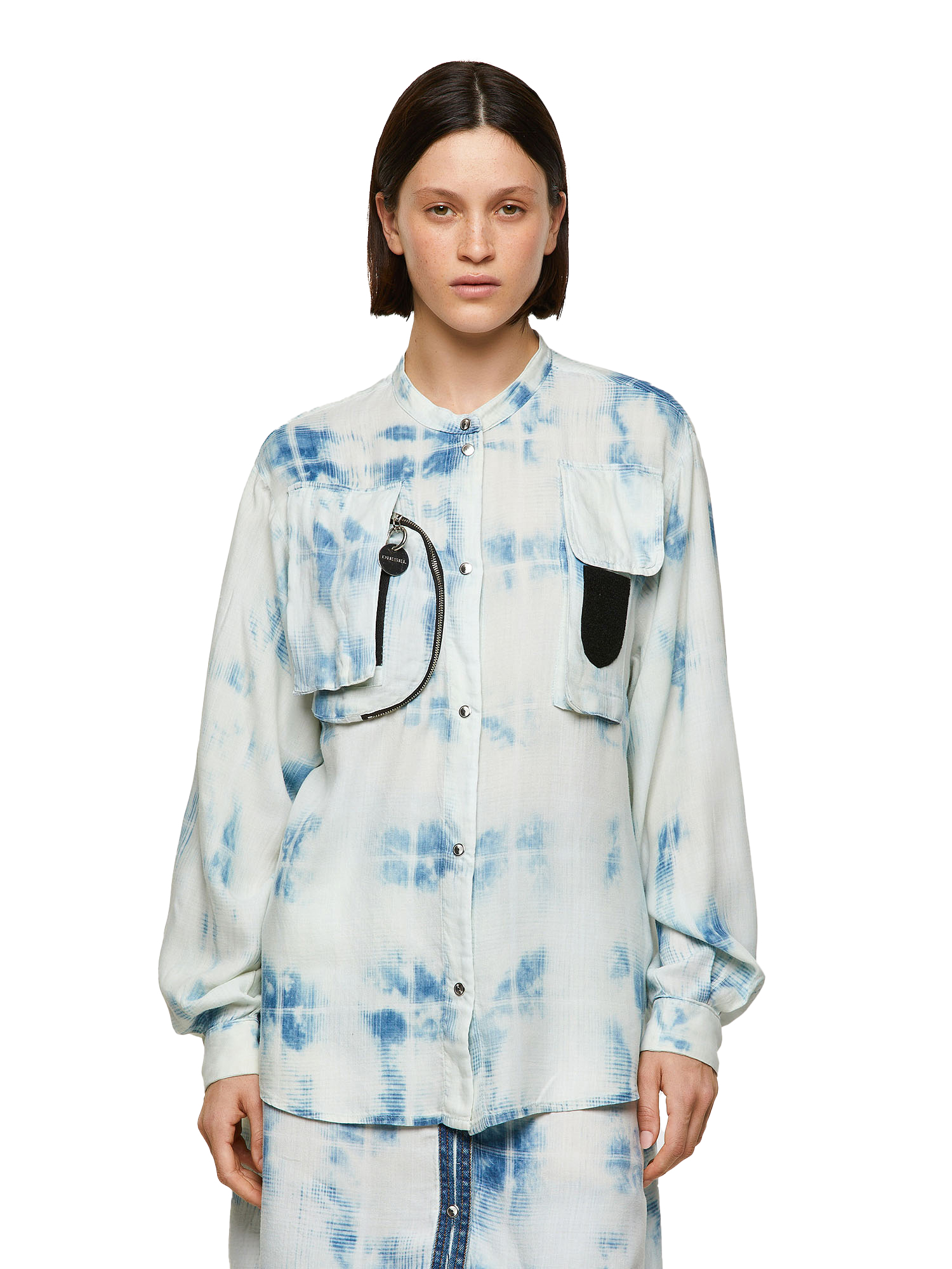 Diesel Blouse - COVER SHIRT White-blue