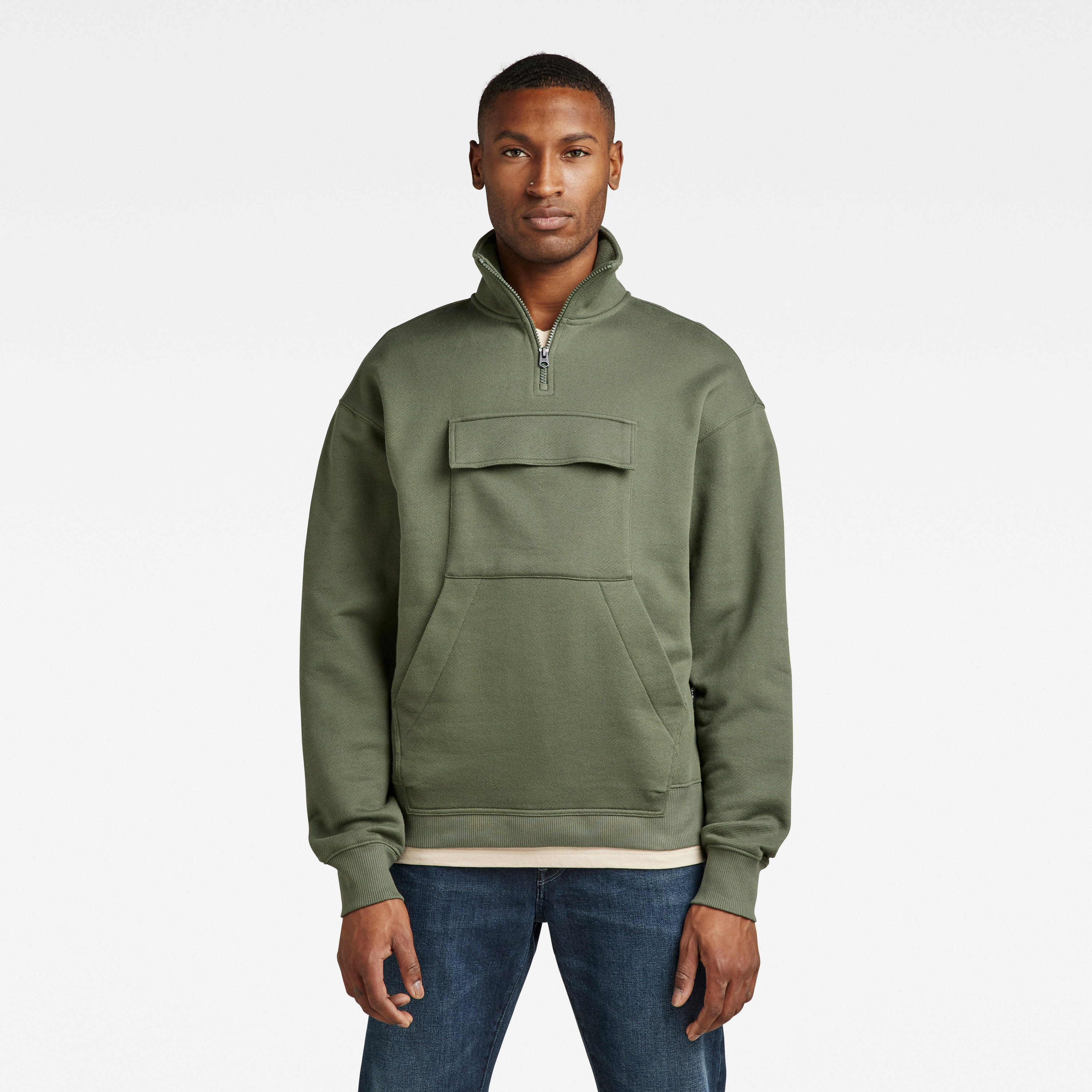 G-STAR Sweatshirt - Double Points Loose Skipper Sw Zelená