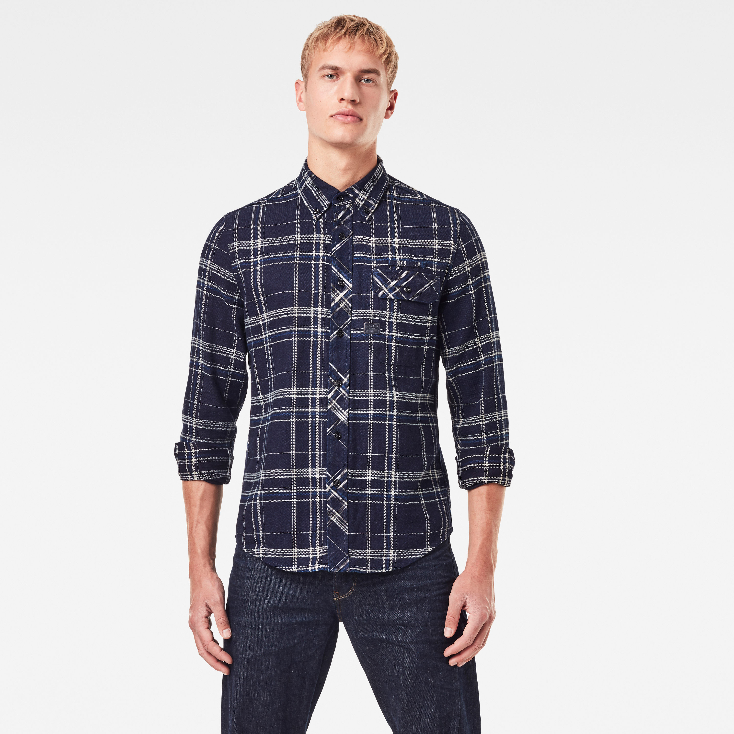 G-STAR Shirt - Bristum flap btn dwn slim shirt ls blue