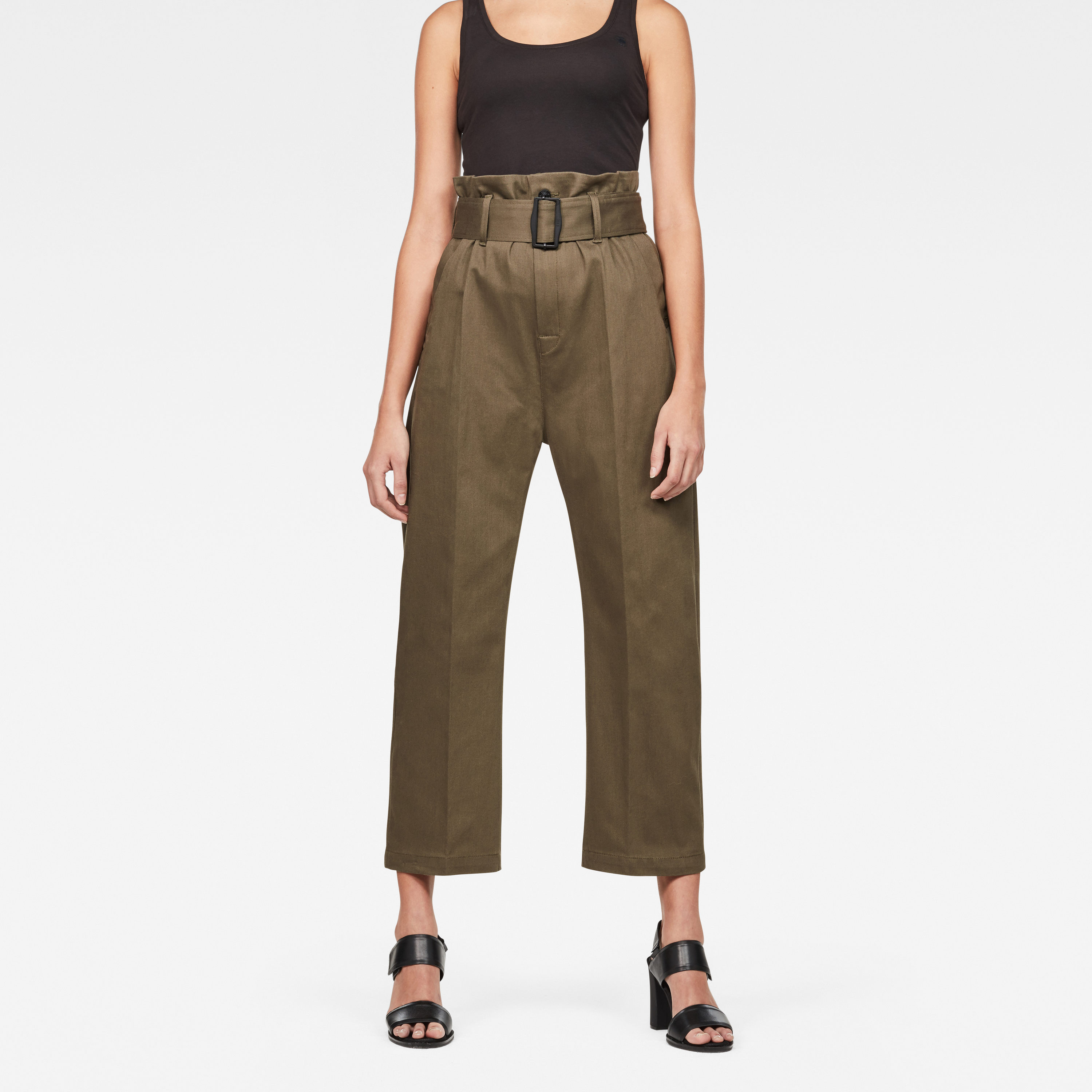 G-STAR Pants - Bronson XL paperbag waist chino wmn green