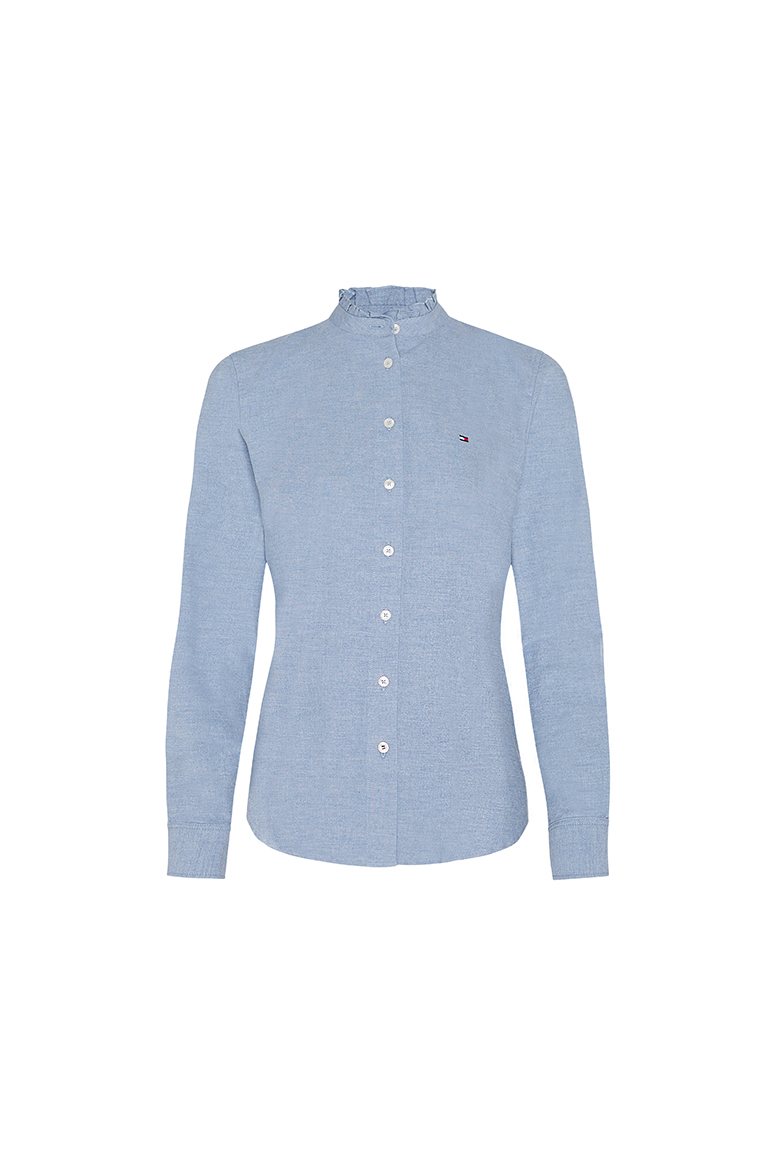Tommy Hilfiger Shirt - RECYCLED OXFORD REG LS SHIRT blue