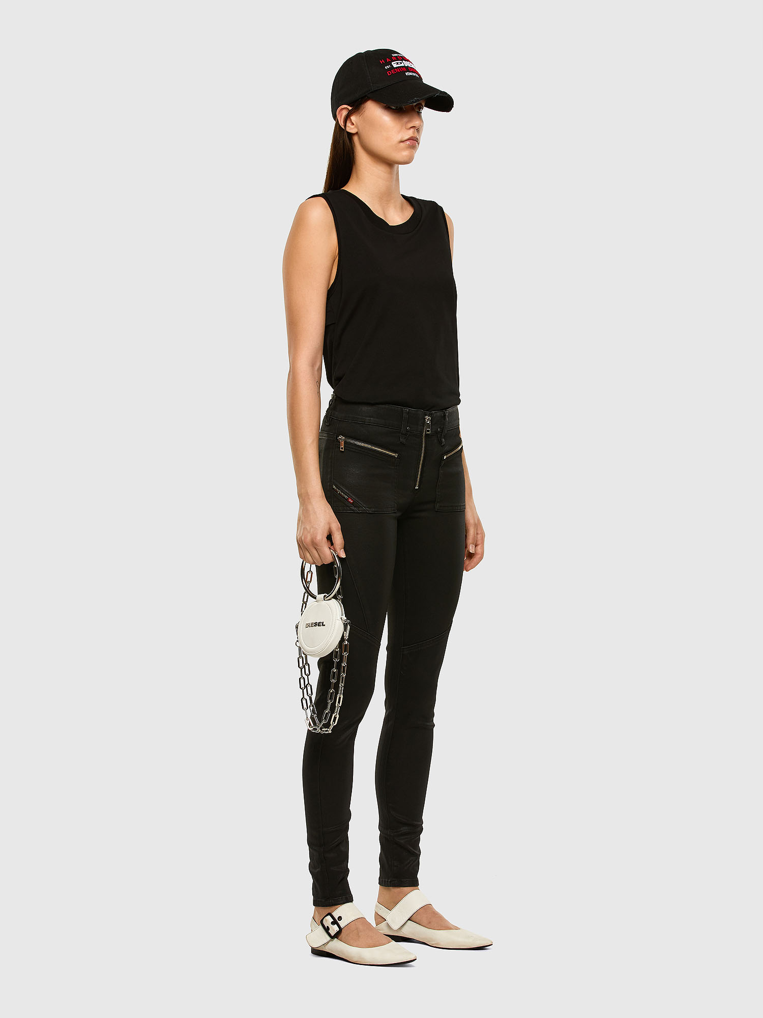 Diesel Pants - SLANDYBKX L.32 TROUSERS black