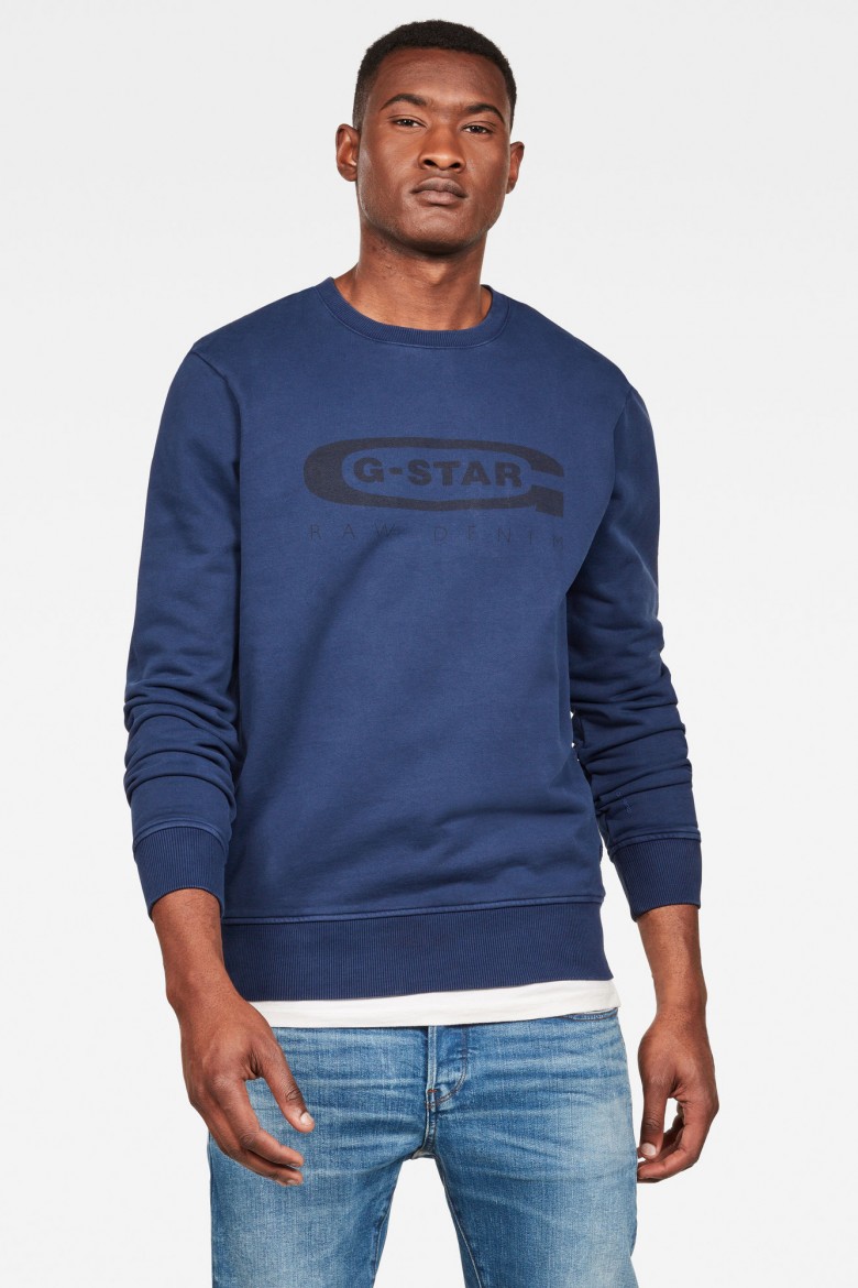 G-STAR Sweatshirt - Graphic 18 Core R Sw Ls Dark Blue