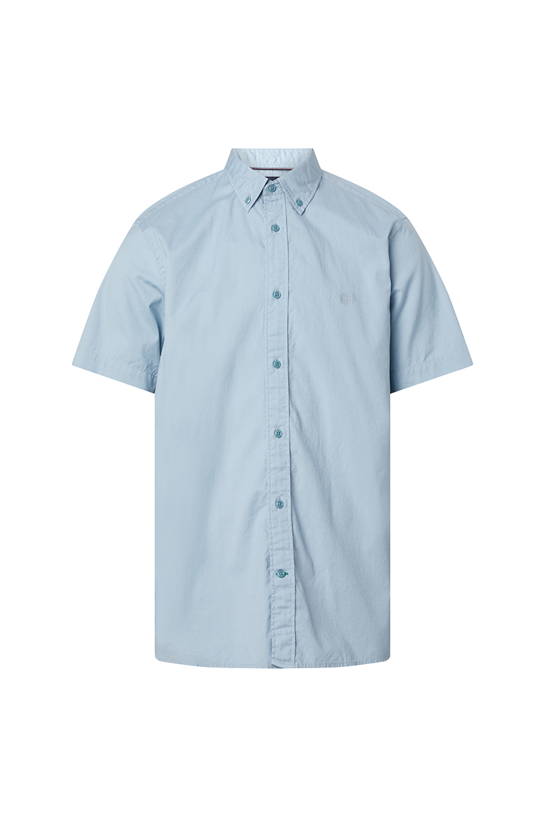 Tommy Hilfiger Shirt - NATURAL SOFT POPLIN RF SHIRT S/S blue