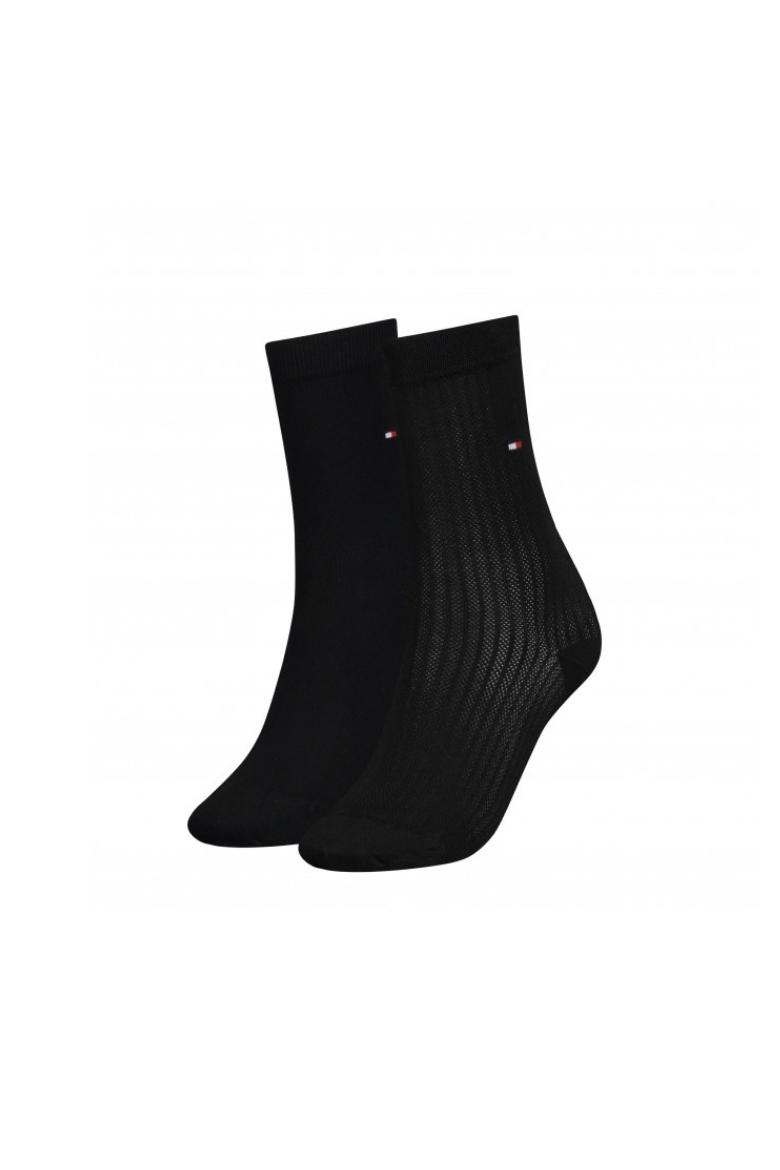 Tommy Hilfiger Socks - TH WOMEN SOCK 2P SHEER STRIPE black