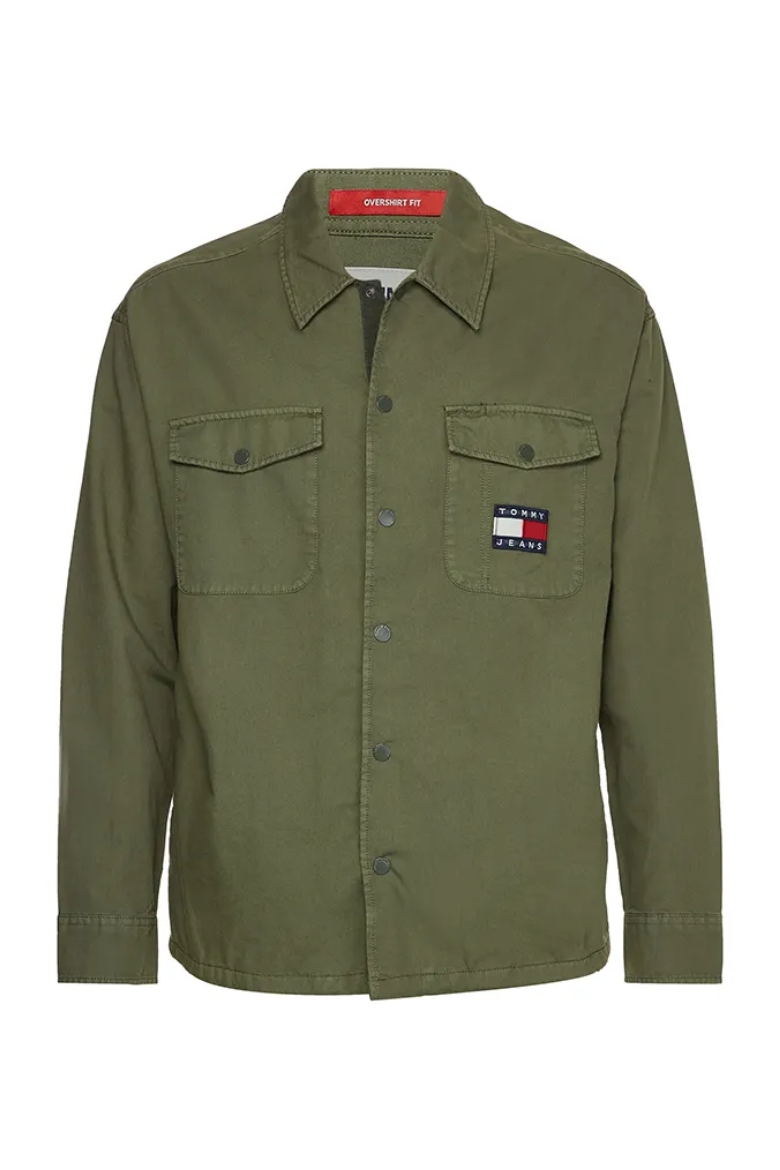 Tommy Jeans Shirt - TJM SPRING DOBBY COACH SHIRT green