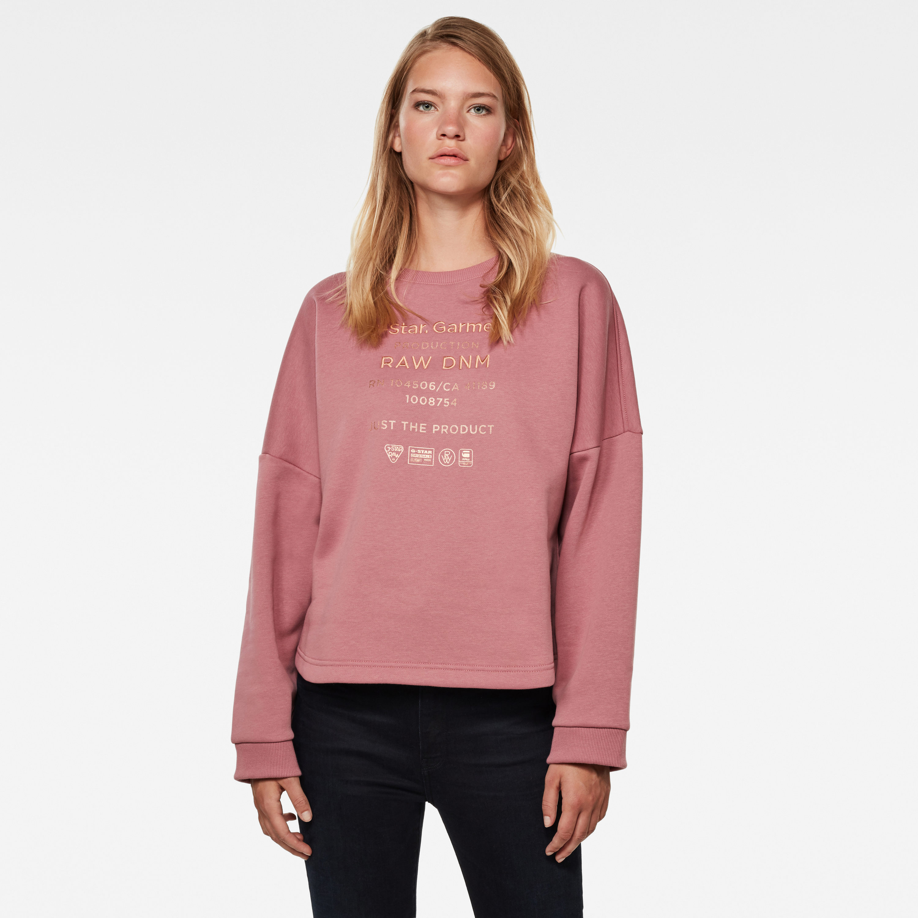 G-STAR Sweatshirt - Graphic text relaxed r sw wmn l\s pink