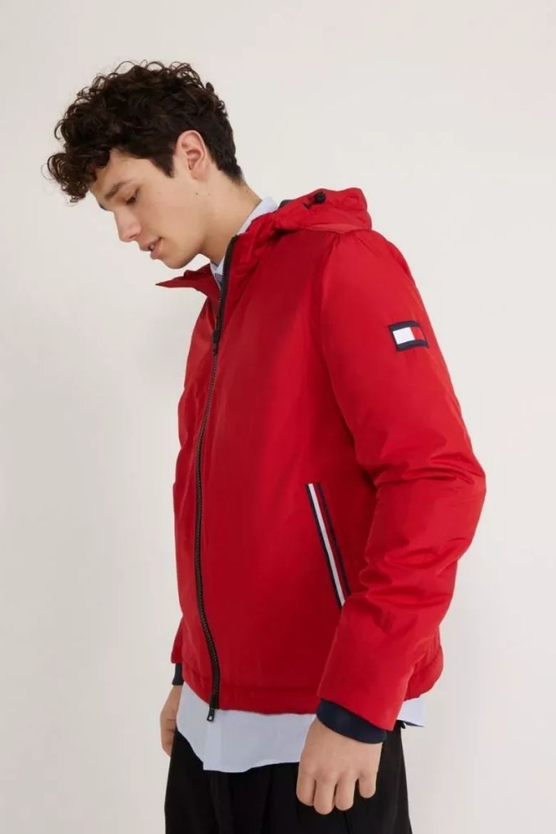 Tommy Hilfiger Jacket - HOODED PADDED JACKET Red