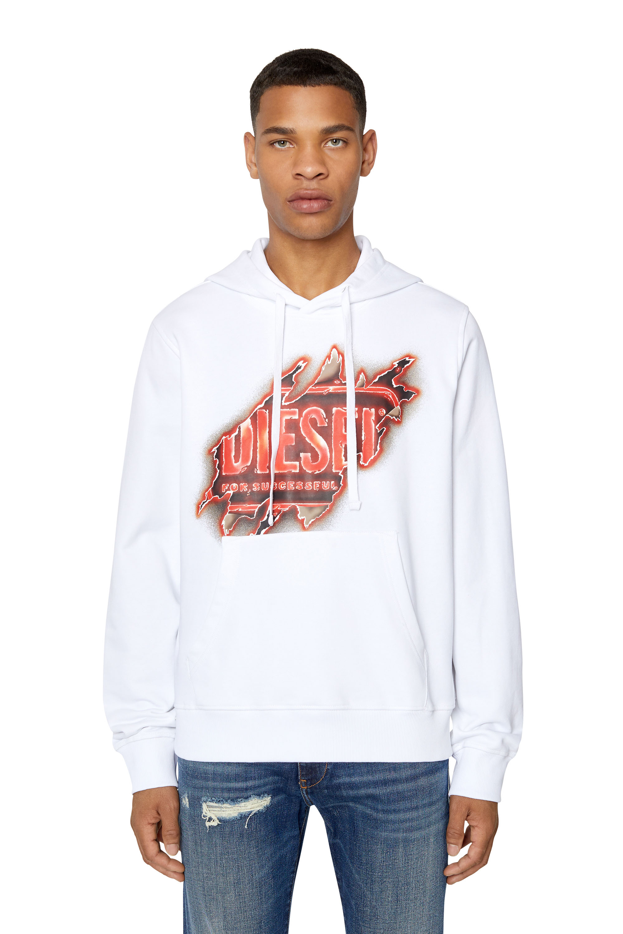 Diesel Sweatshirt - S-GINN-HOOD-E8 SWEAT-SHIRT White