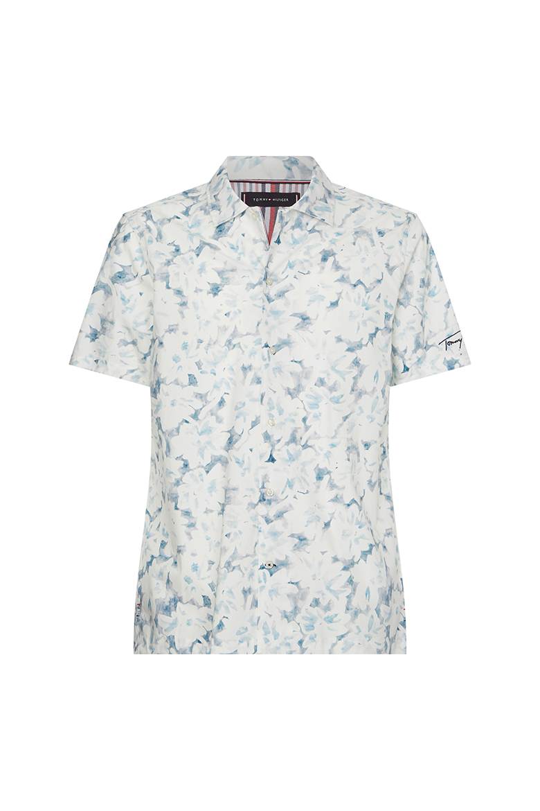 Tommy Hilfiger Shirt - TIE DYE PRINT SHIRT S/S white-blue