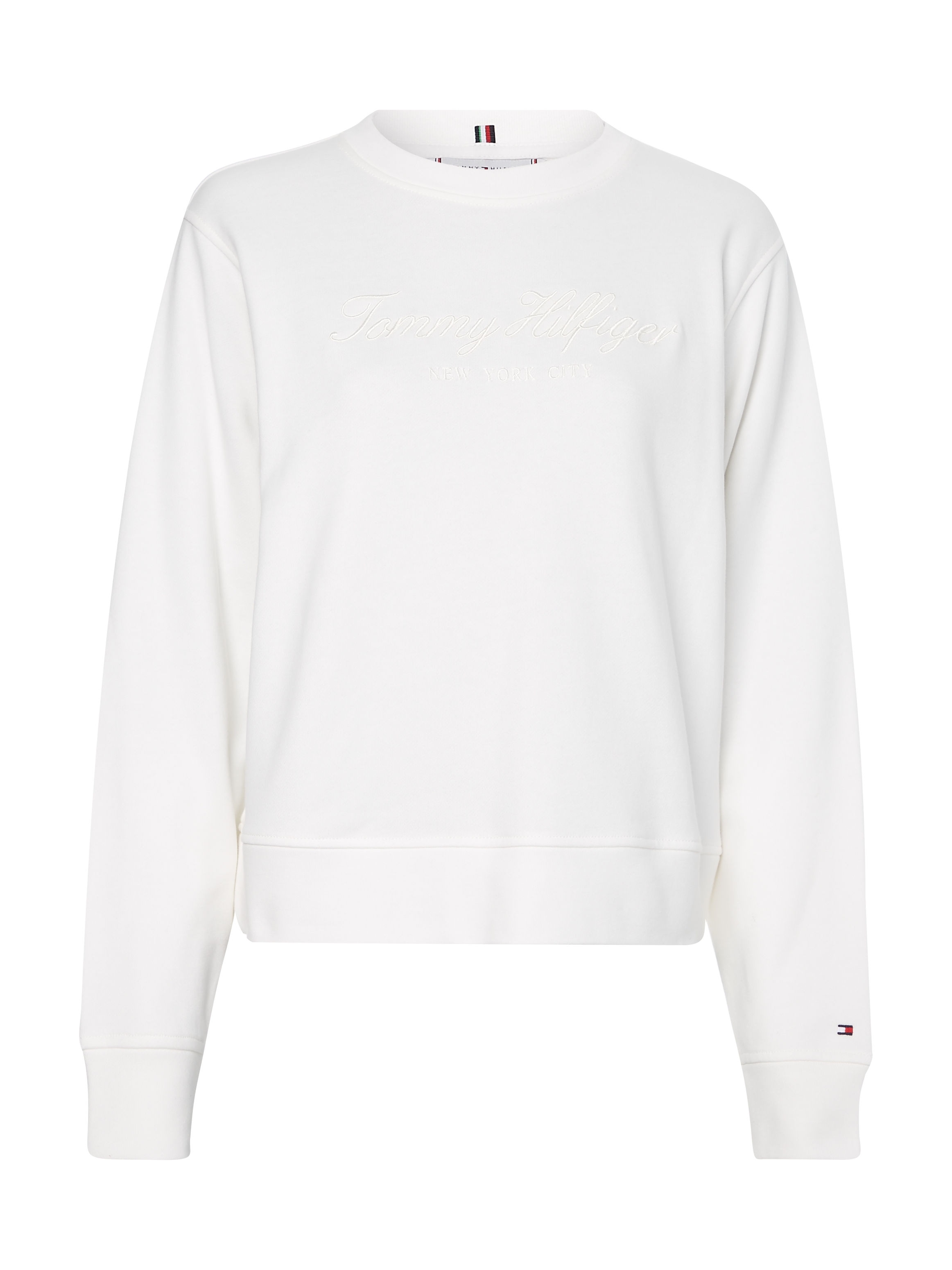 Tommy Hilfiger Sweatshirt - REG HIGH SHINE EMB C white