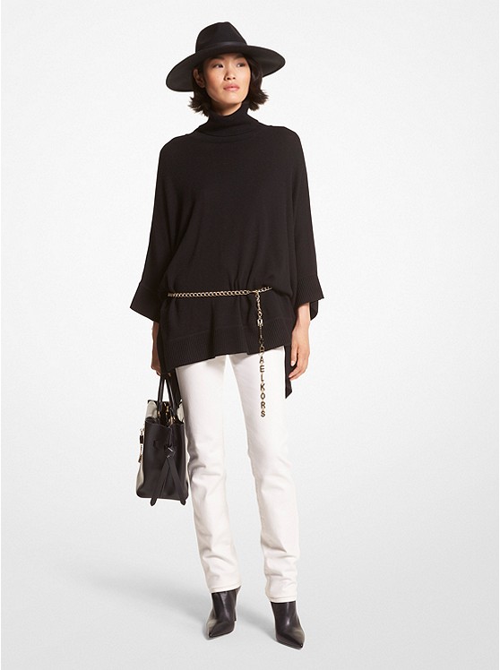 Michael Kors Poncho - PONCHO W. MK CHARM BELT black