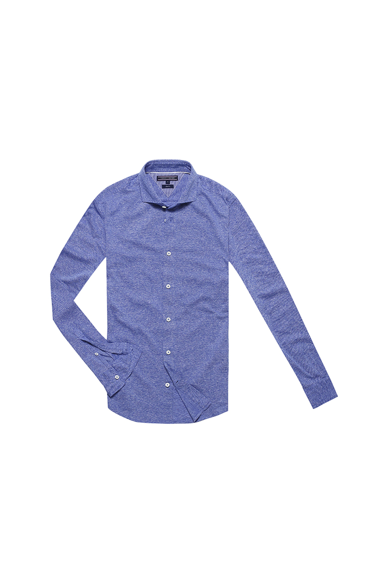 Tommy Hilfiger Shirt - SLUB OXFORD SHIRT POLO L/S SF blue
