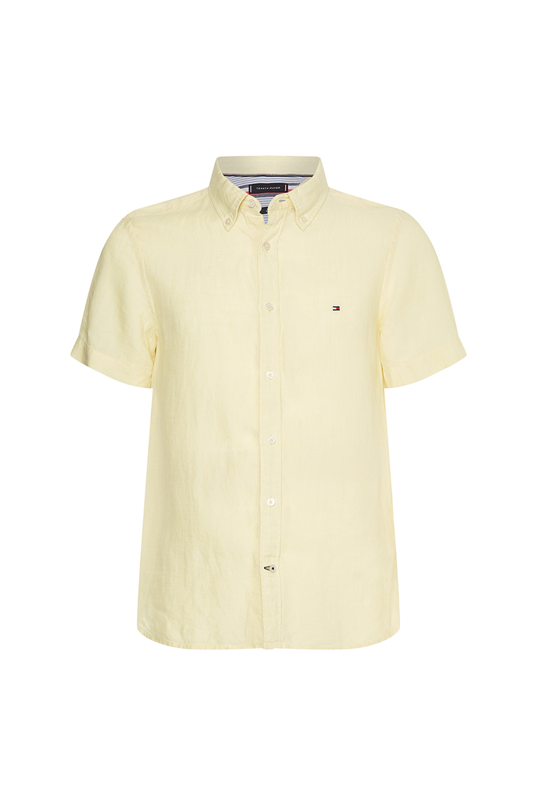 Tommy Hilfiger Shirt - PIGMENT DYED LI SF SHIRT S/S yellow