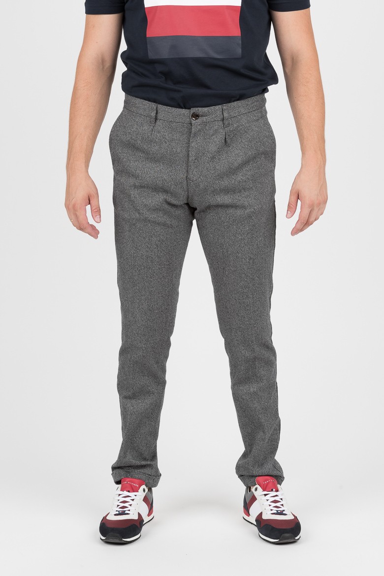Trousers - TOMMY HILFIGER STRAIGHT CHINO MOULINE TWILL grey