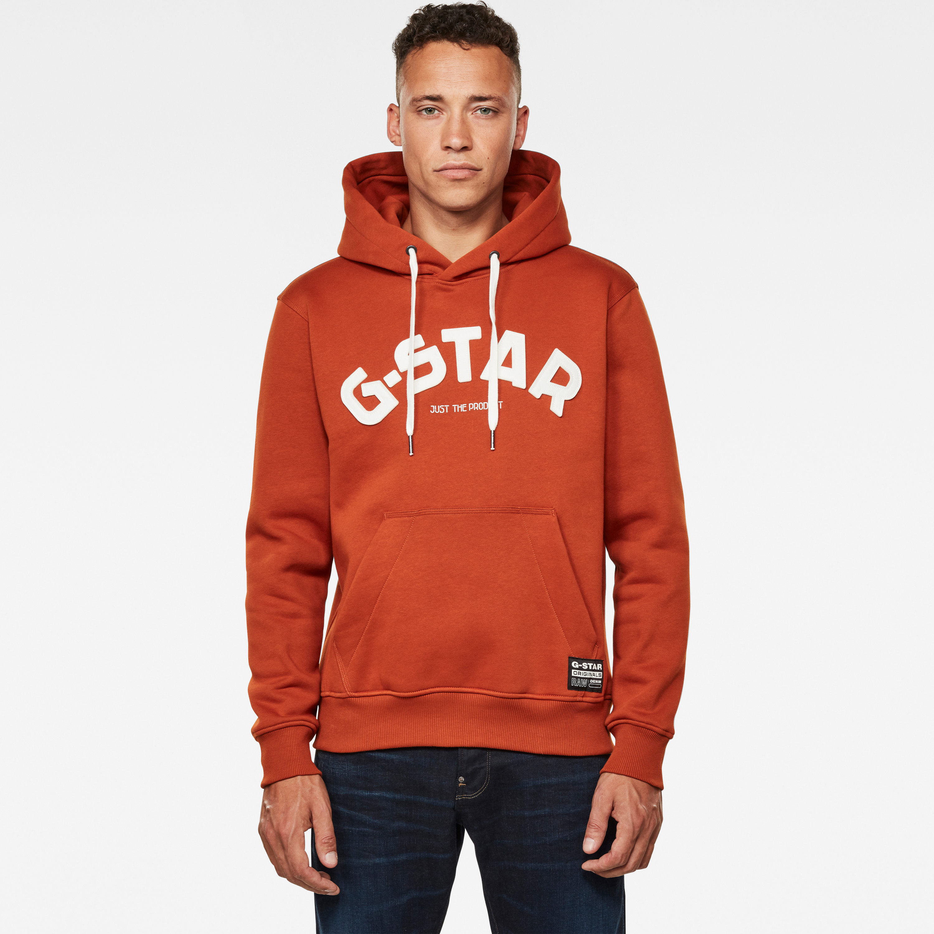 G-STAR Sweatshirt - Varsity Felt Hdd Sw Ls Orange